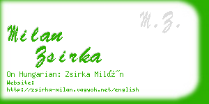 milan zsirka business card